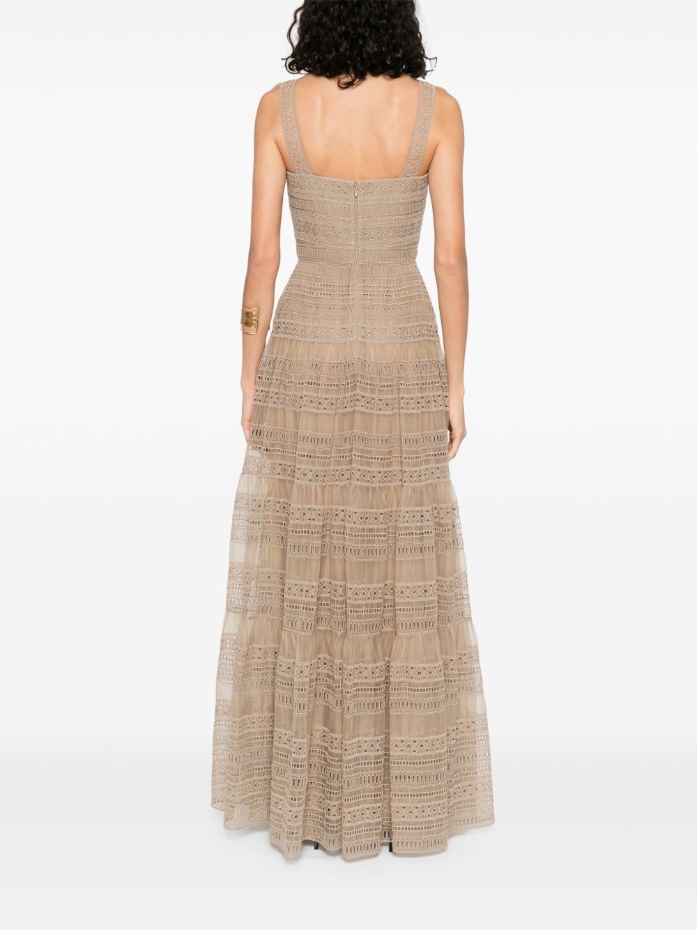 embroidered organza maxi dress - 4