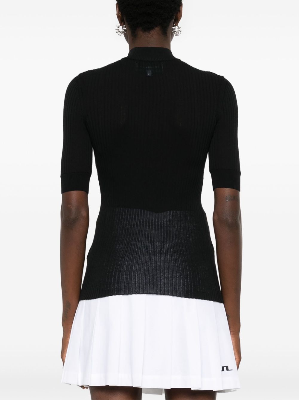 logo-patch ribbed top - 4