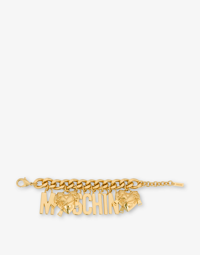 Moschino BIKER HEART BRACELET WITH LETTERING outlook