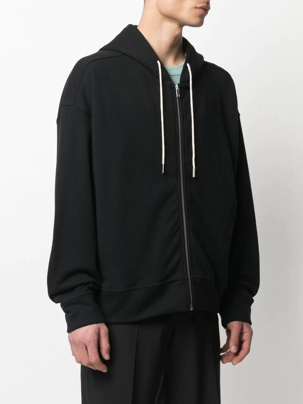 zip-up cotton hoodie - 3