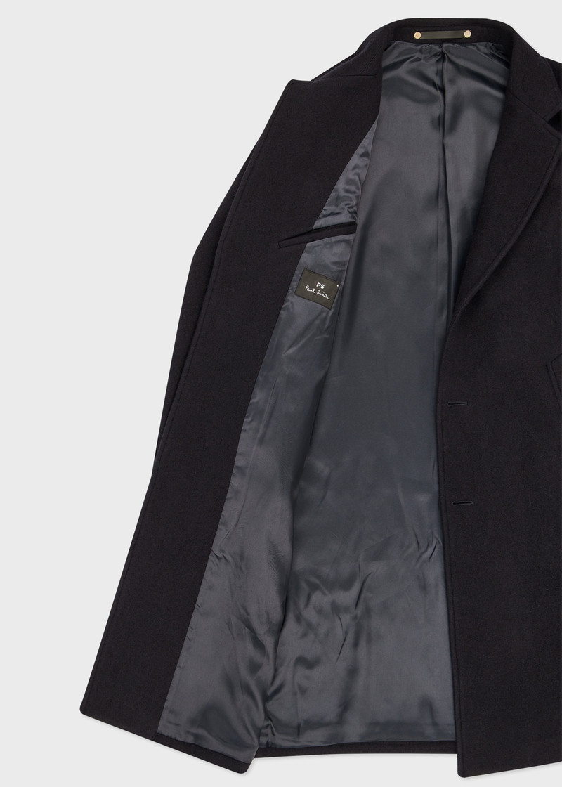 Dark Navy Recycled Wool-Blend Overcoat 4