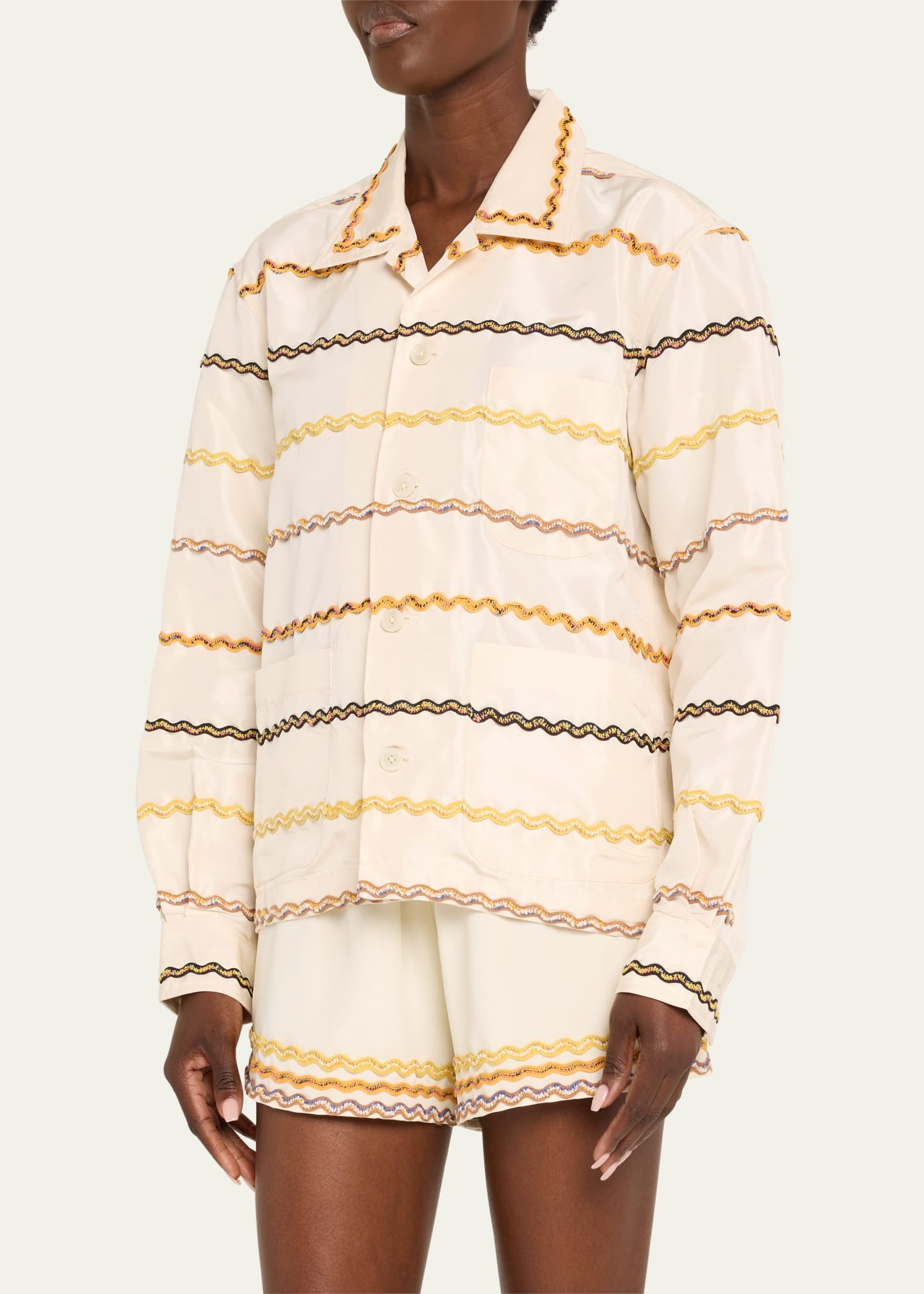 Ric Rac Stripe Button Down Shirt - 4