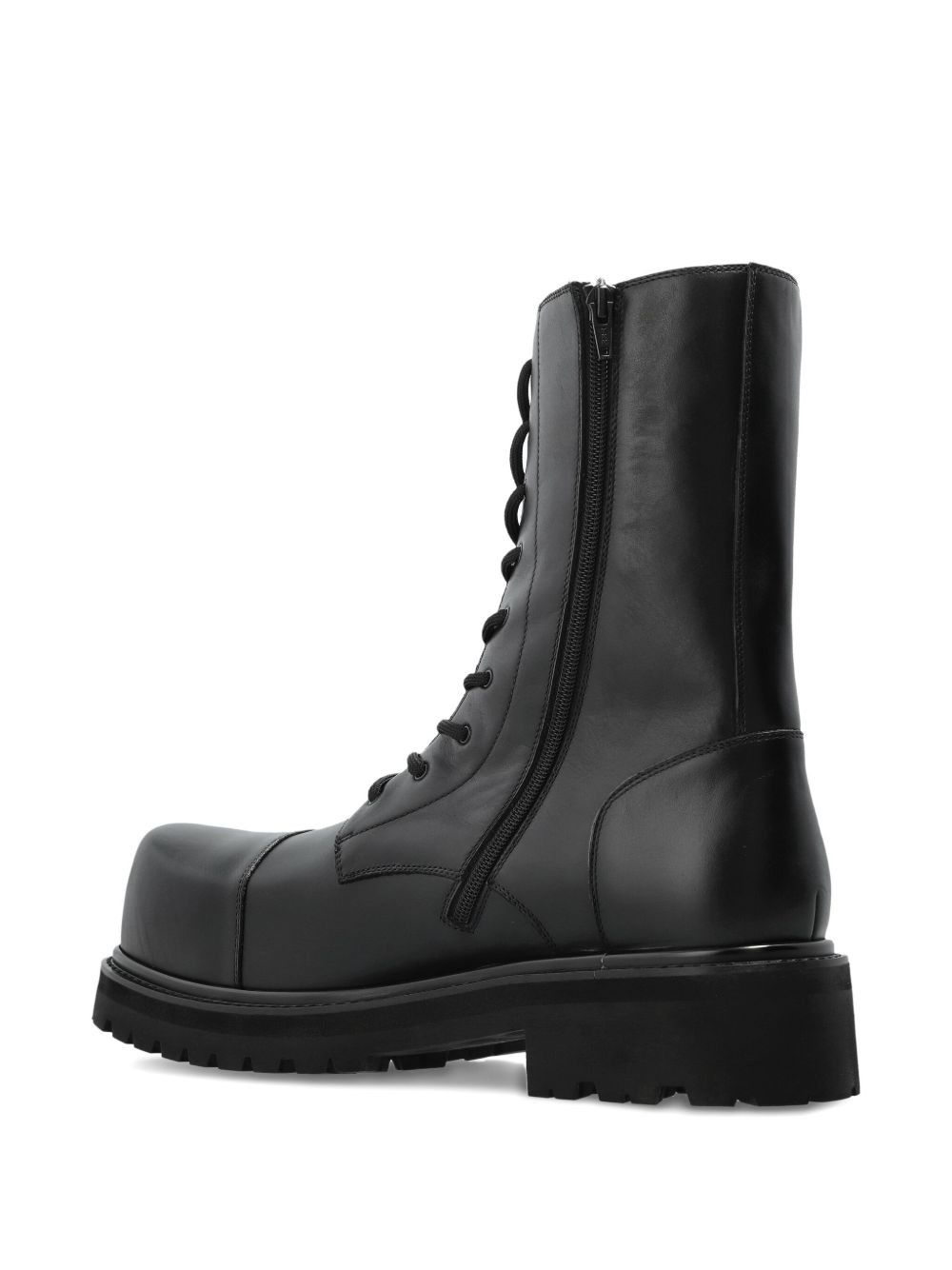 lace-up round-toe boots - 4