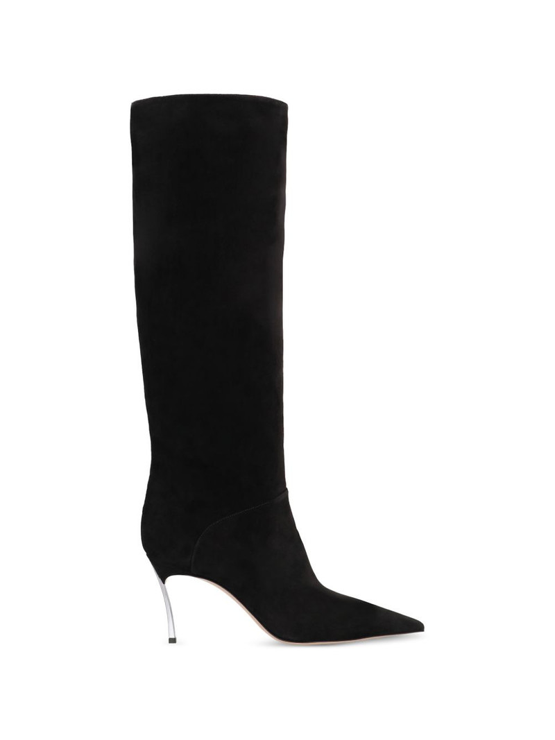 suede pointed-toe boots 1