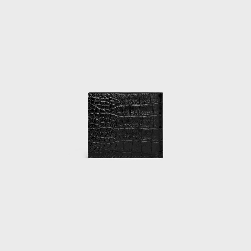 CELINE Bi-fold Wallet with Coin Compartment in Crocodile Embossed Calfskin outlook