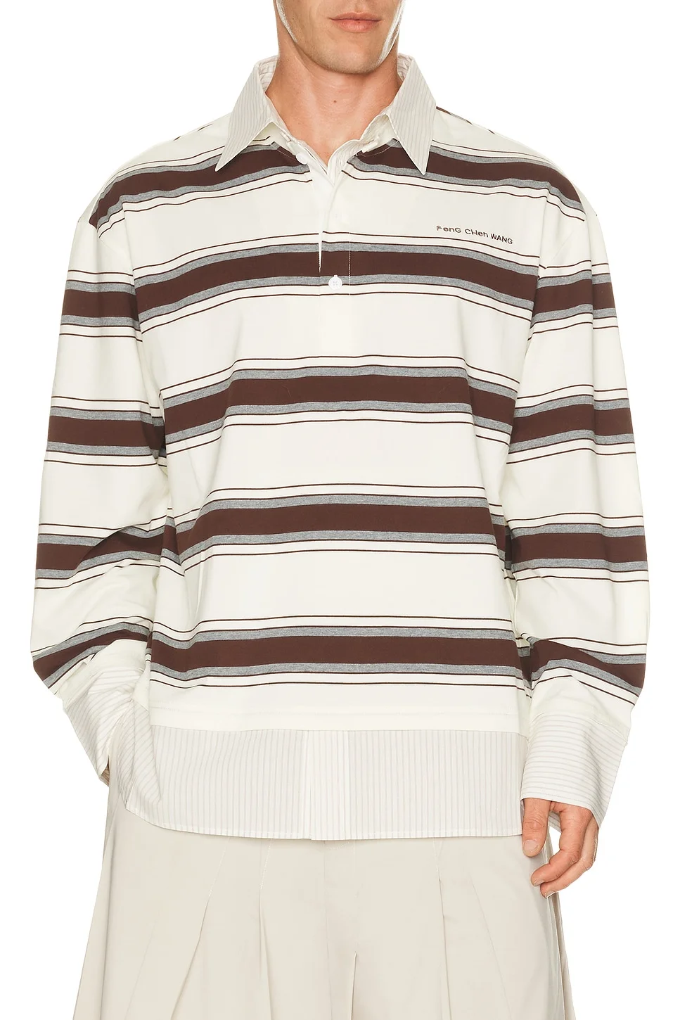 Decontructed Long Sleeve Polo - 1