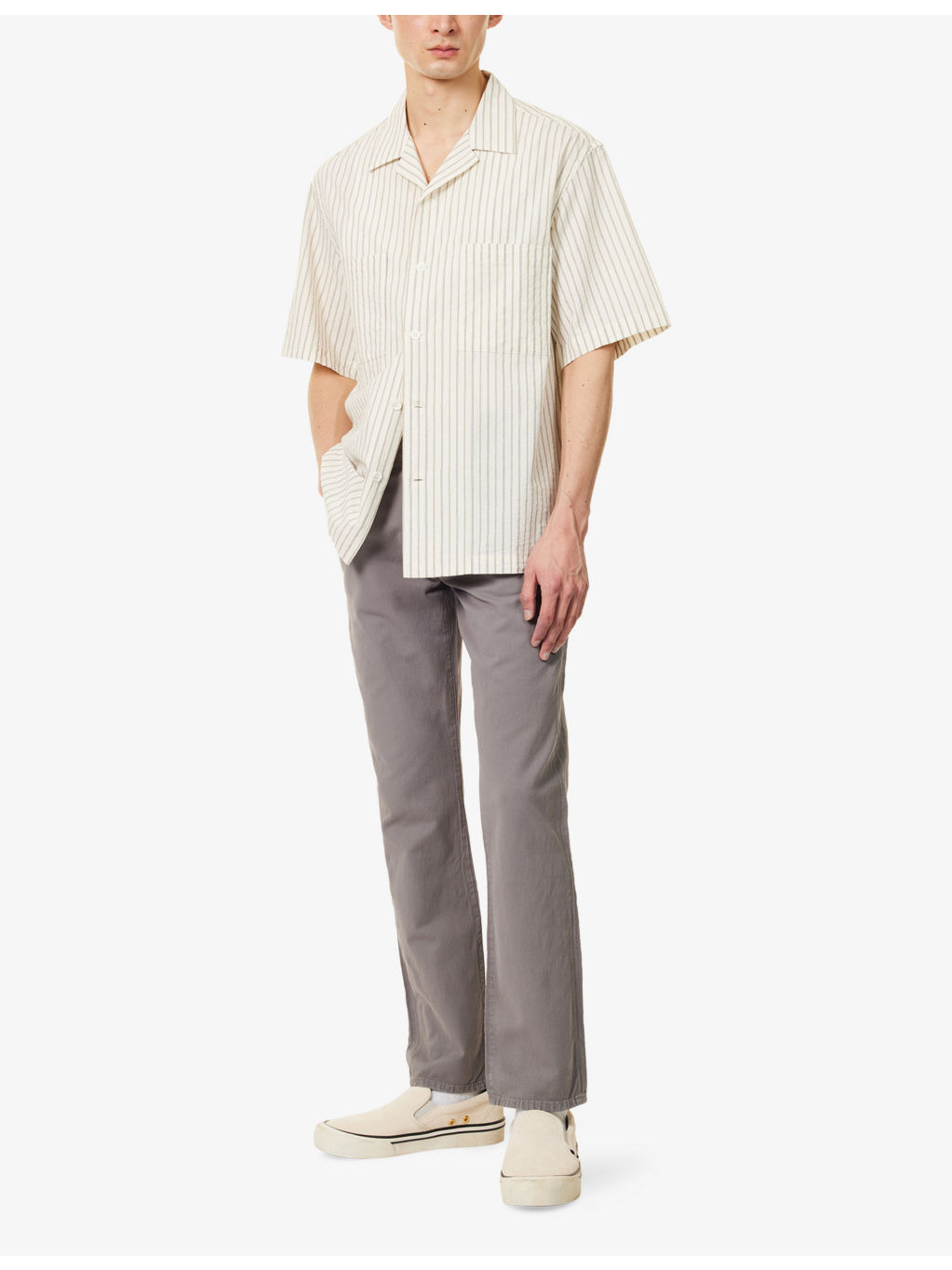 Elijah Relaxed Straight-Leg Linen-Blend Denim Jeans - 2