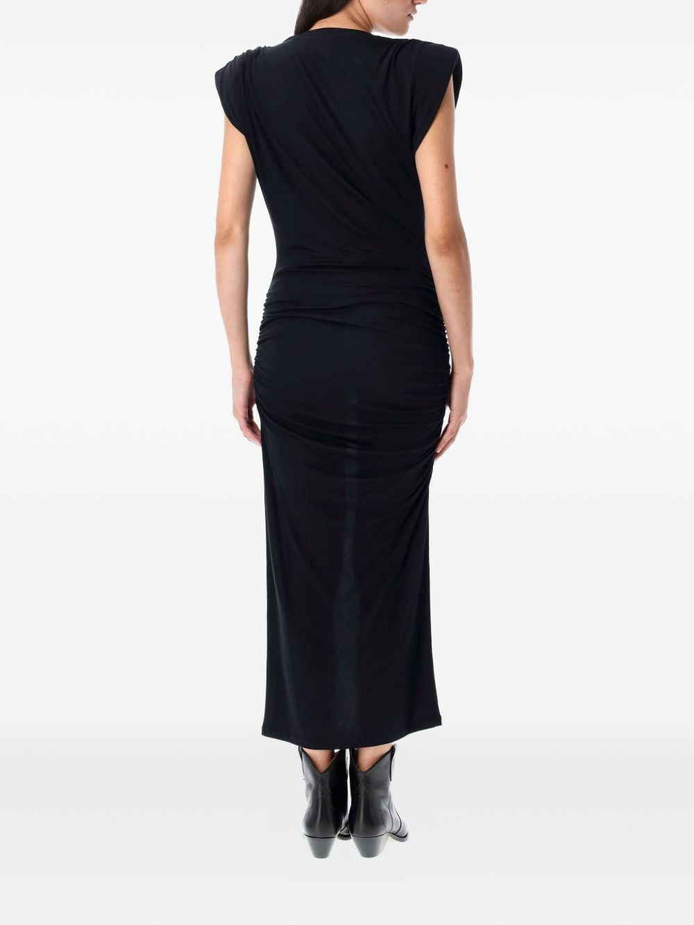 padded-shoulder midi dress - 2
