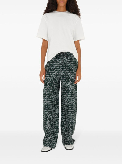Burberry b zipper-print silk trousers outlook