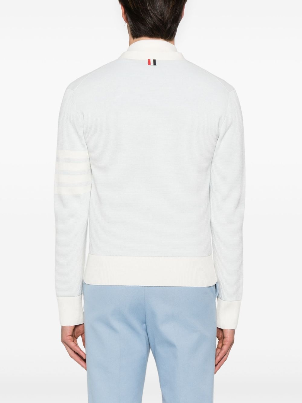 4-Bar stripe V-neck cardigan - 4