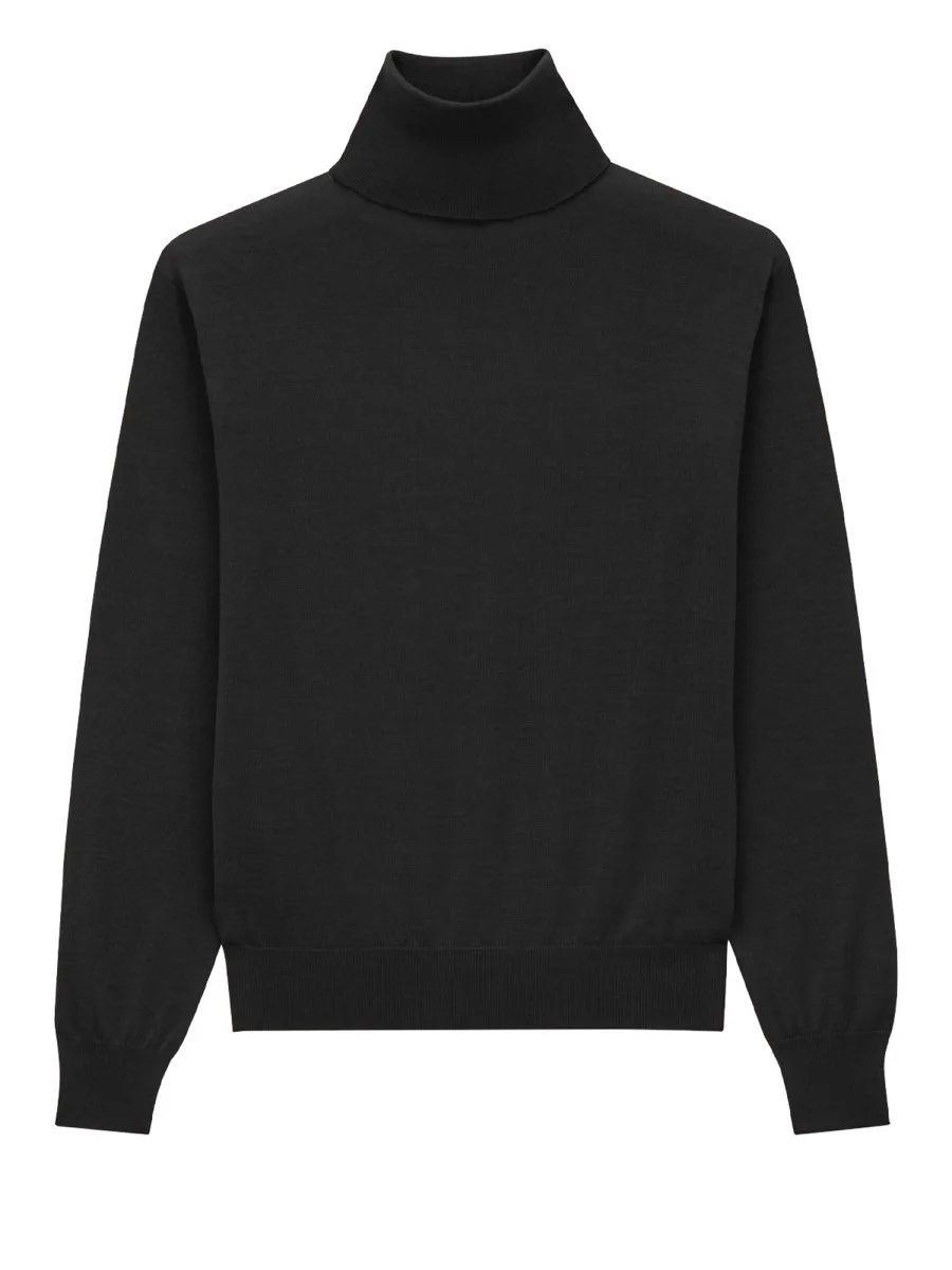 CASHMERE, WOOL AND SILK TURTLENECK PULLOVER - 1