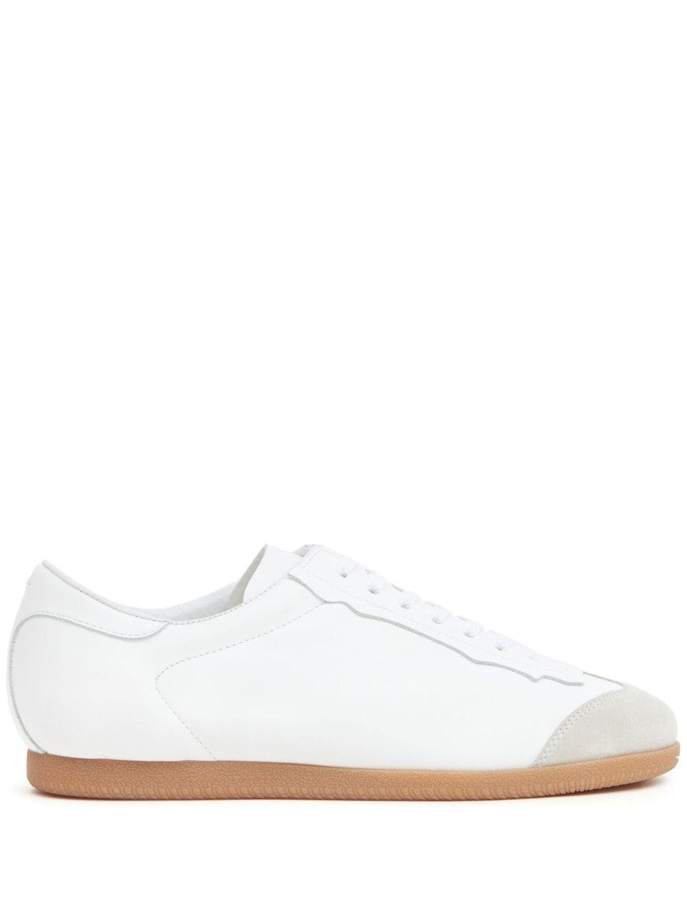 low-top leather trainers - 1