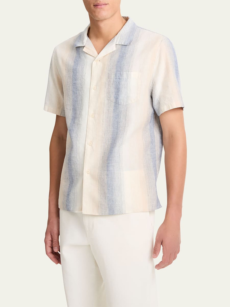 Vince Men's Striped Cabana Shirt outlook