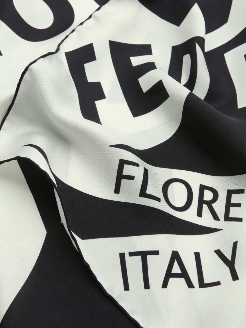 logo-print silk scarf - 2