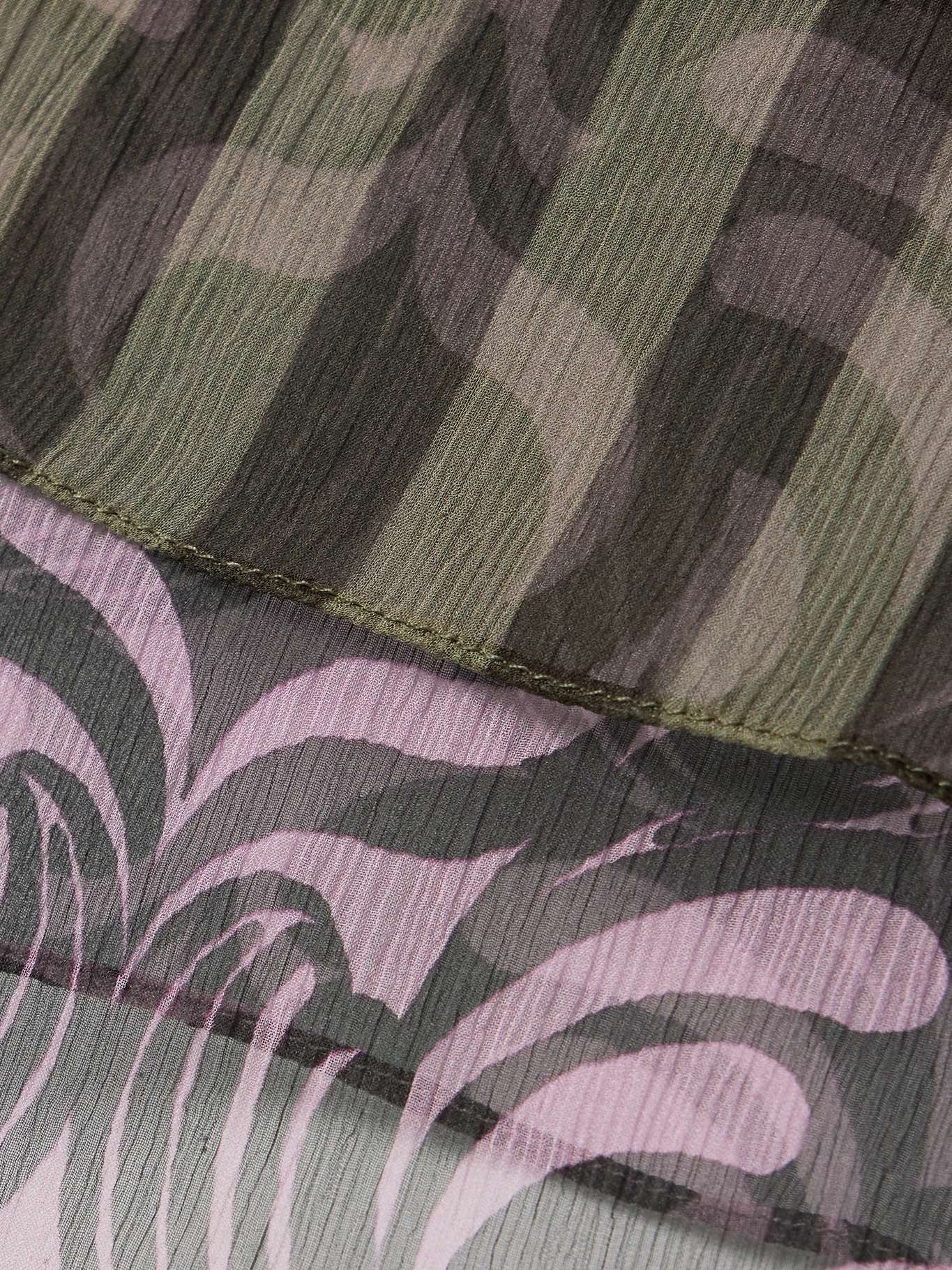 Asymmetric wrap-effect layered printed silk-crepon mini skirt - 5