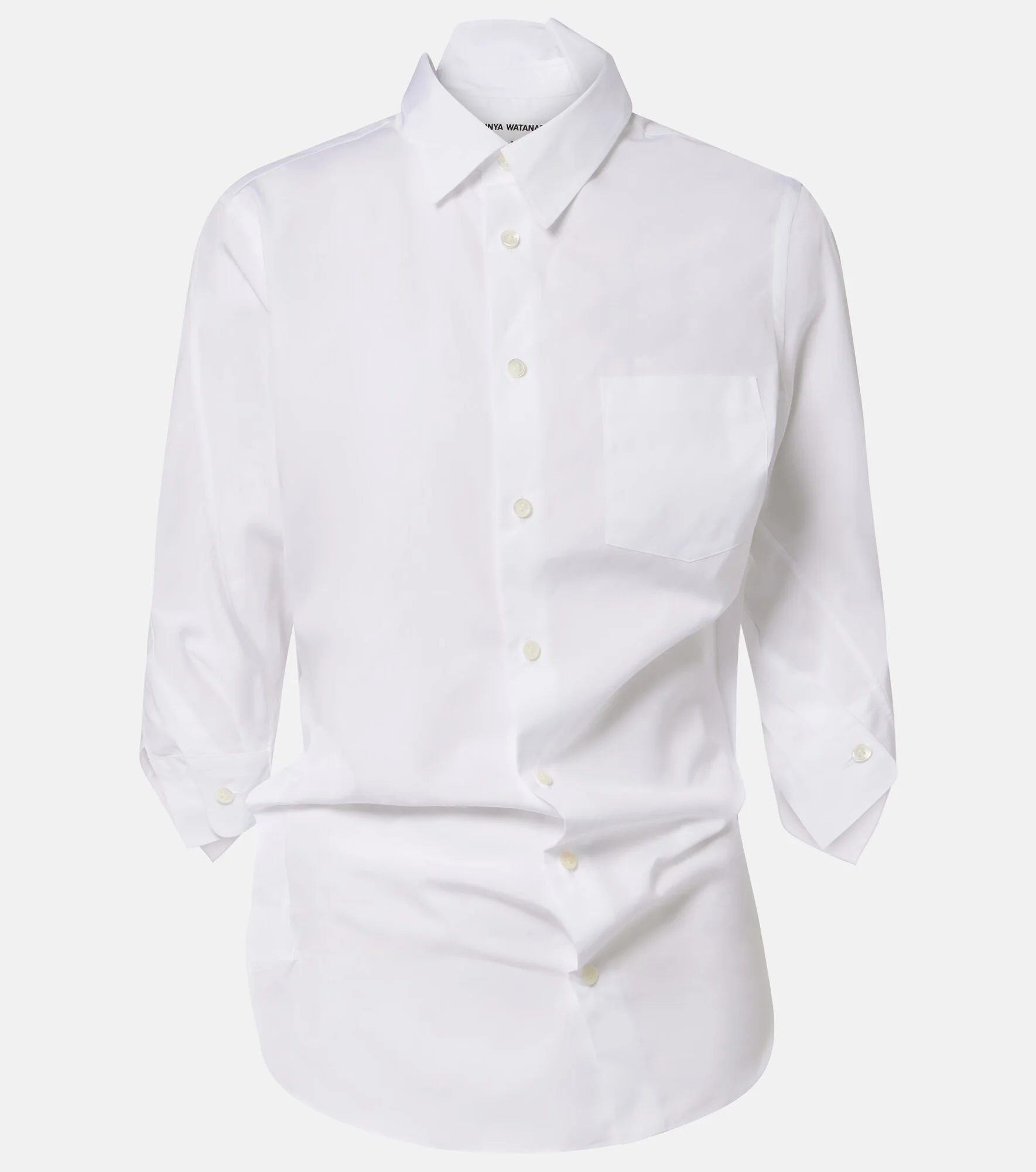 Draped cotton poplin shirt - 1