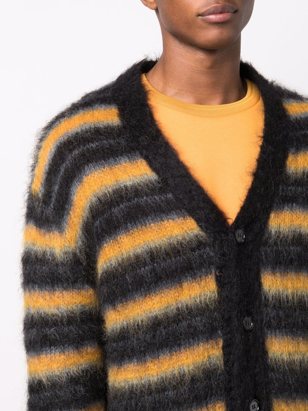stripe-pattern cardigan - 5