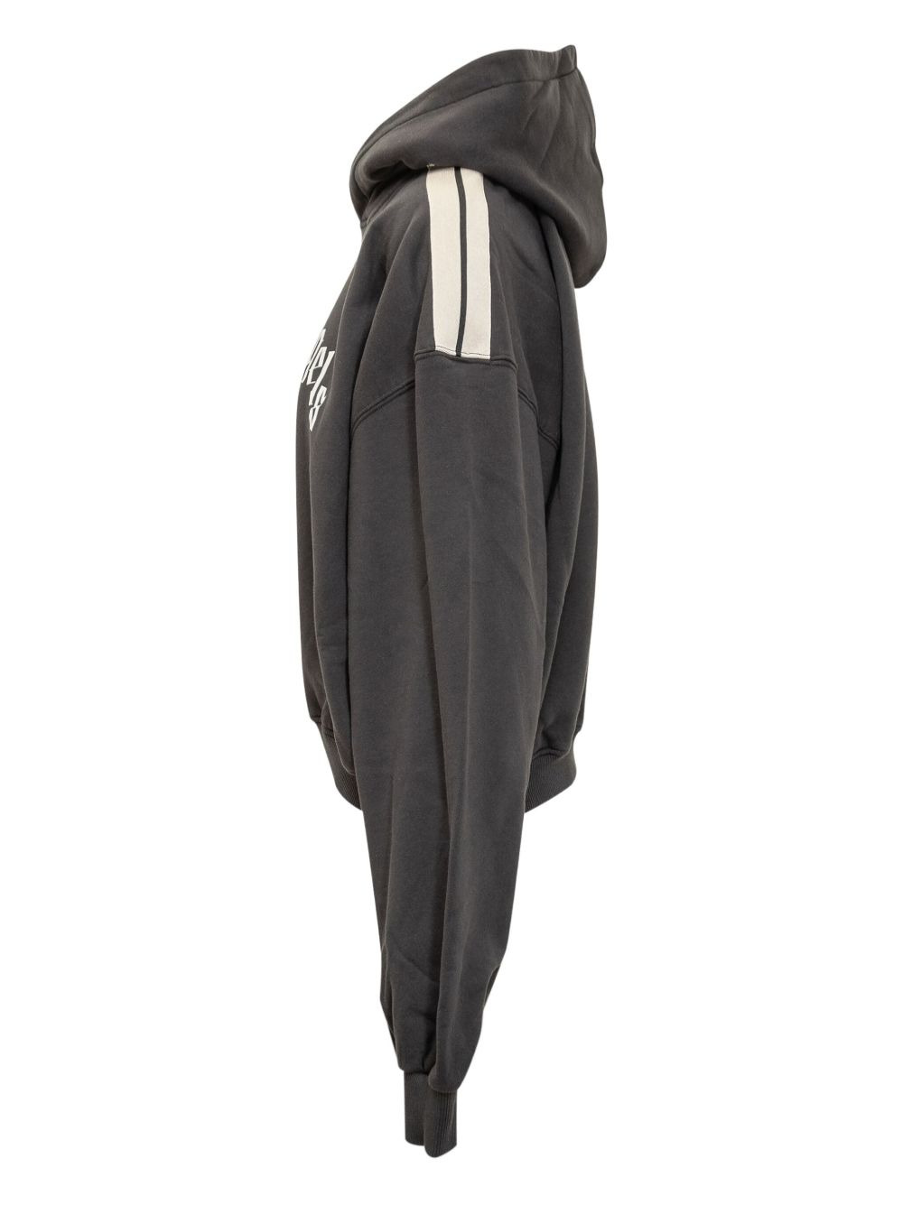 stripe-detail logo-print hoodie - 3