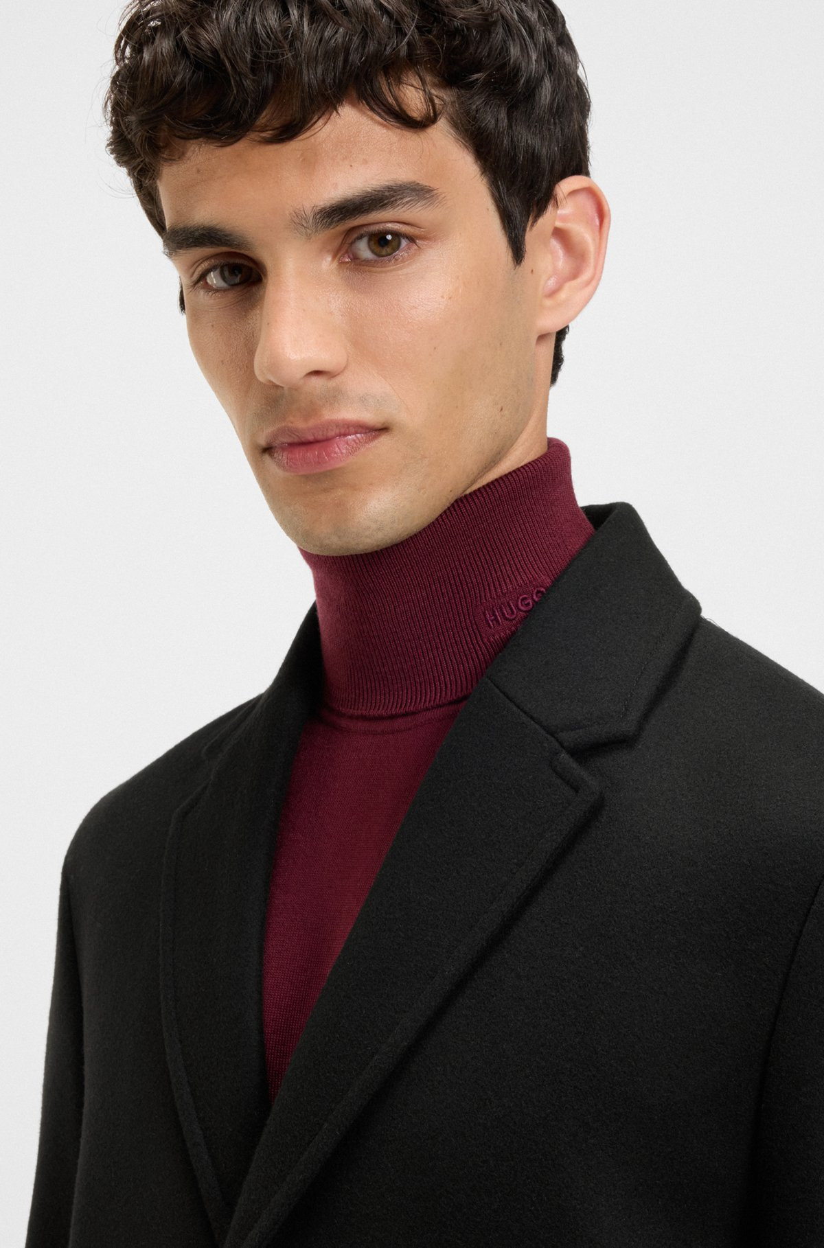 REGULAR-FIT COAT IN A WOOL BLEND - 3