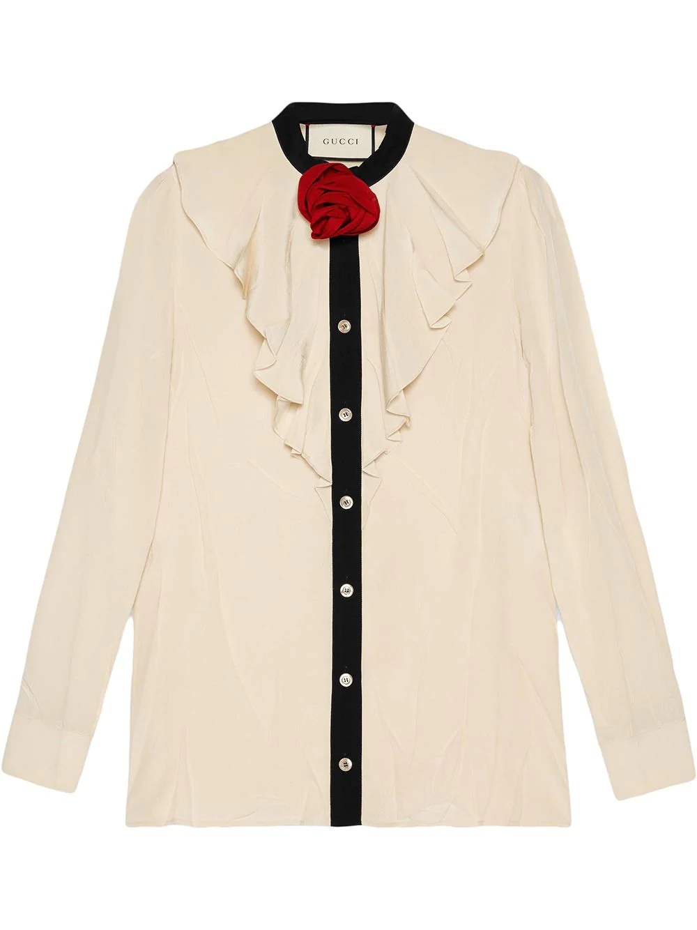 Silk shirt with ruffles - 1