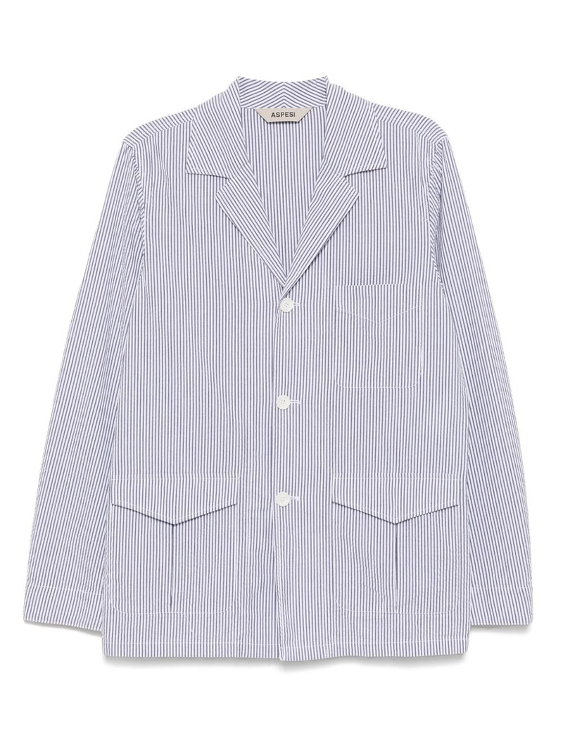 striped single-breasted blazer 1