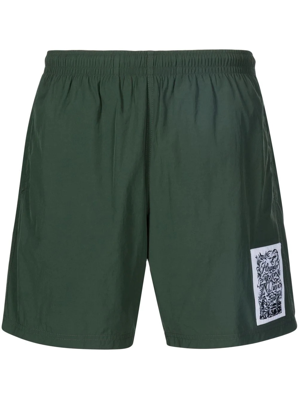 logo-patch swim shorts - 1