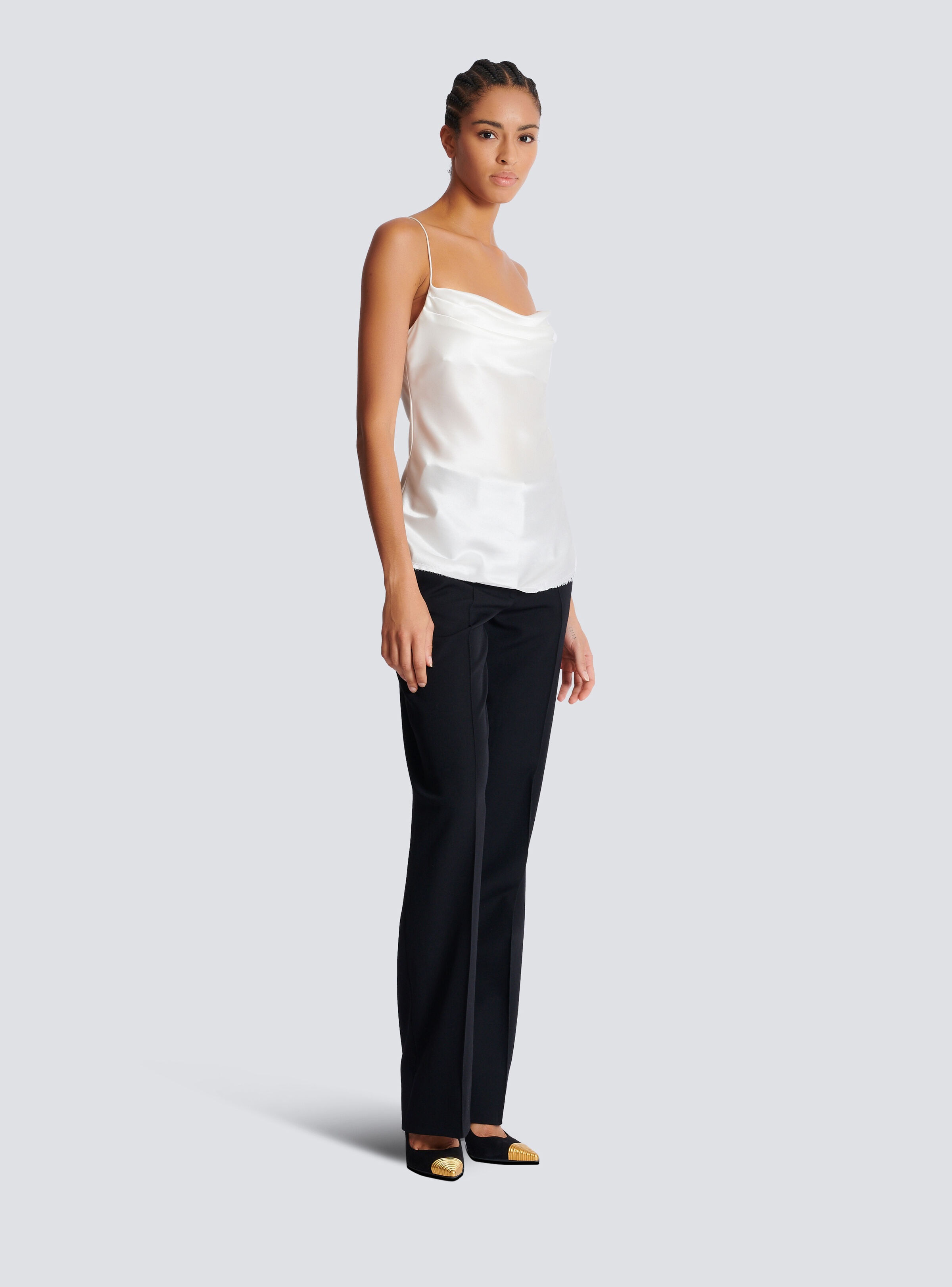 Draped satin top - 3