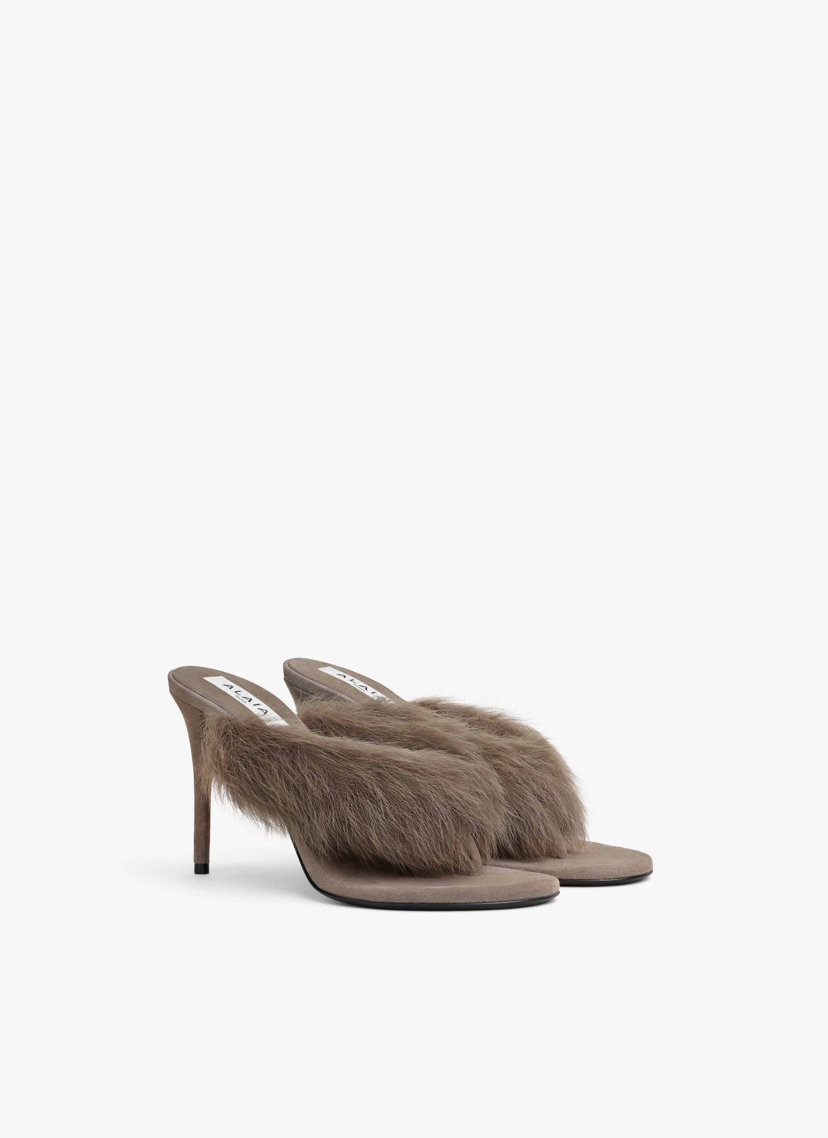 HEEL THONG MULES IN LAMBSKIN - 3