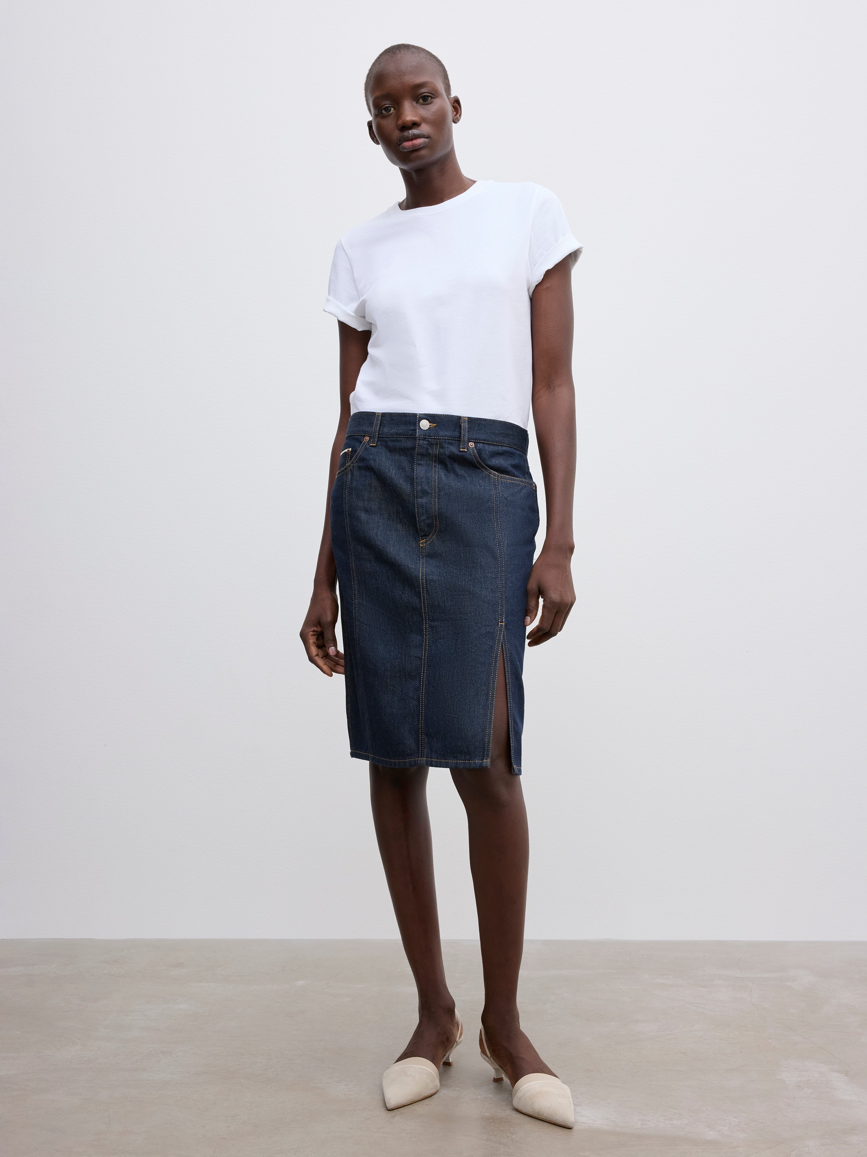 Pencil denim skirt - 2