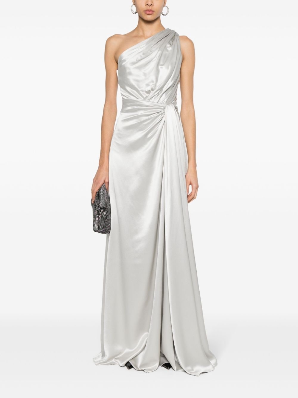 off-shoulder silk gown - 2