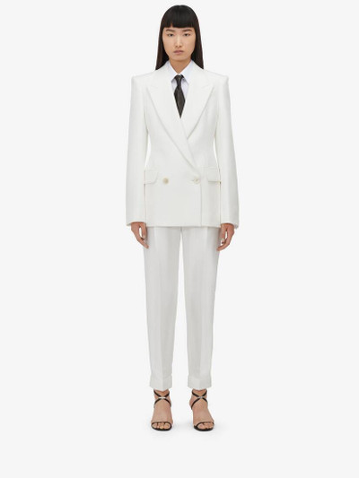Alexander McQueen Women's Double-breasted Jacket in Optic White outlook
