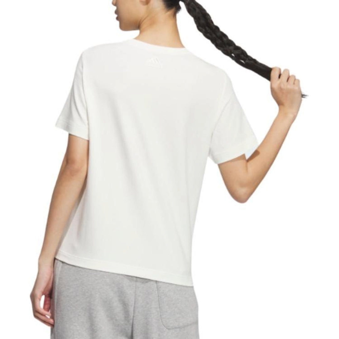 (WMNS) adidas Letter Printed T-Shirt 'White' JJ3587 - 2