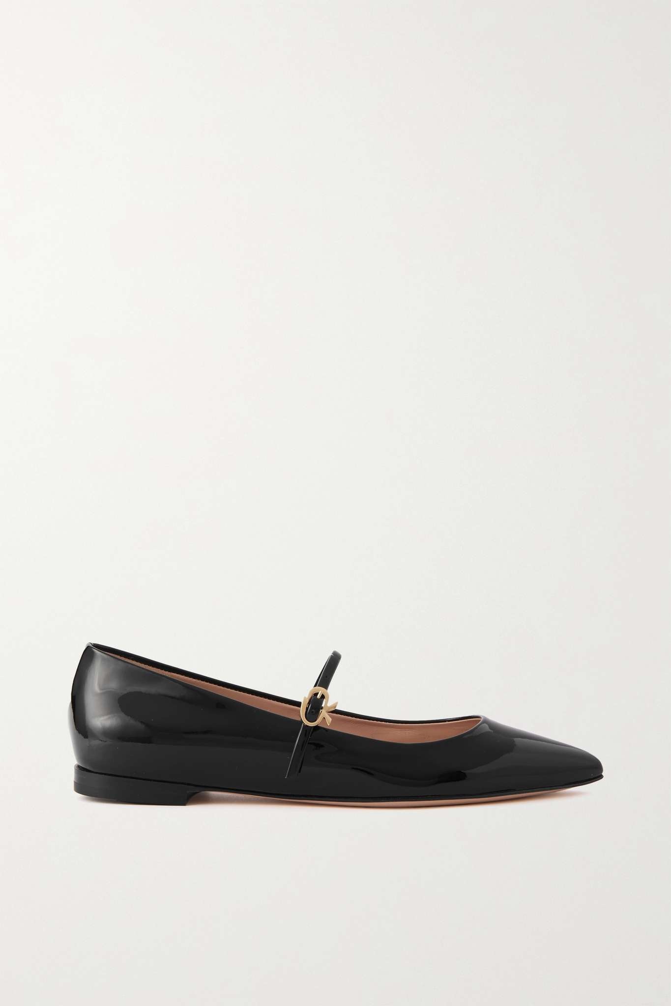 Vernice patent-leather Mary Jane point-toe flats - 1