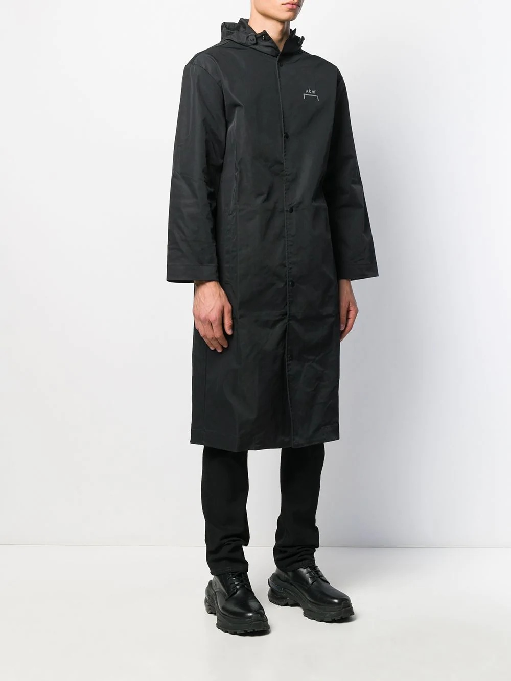 logo hooded raincoat - 3