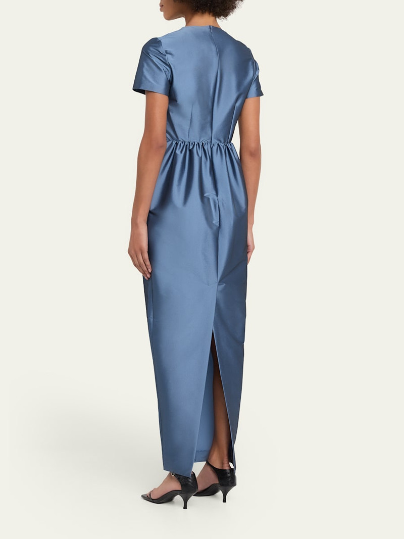 Lexi Floral Satin Empire-Waist Column Maxi Dress 3