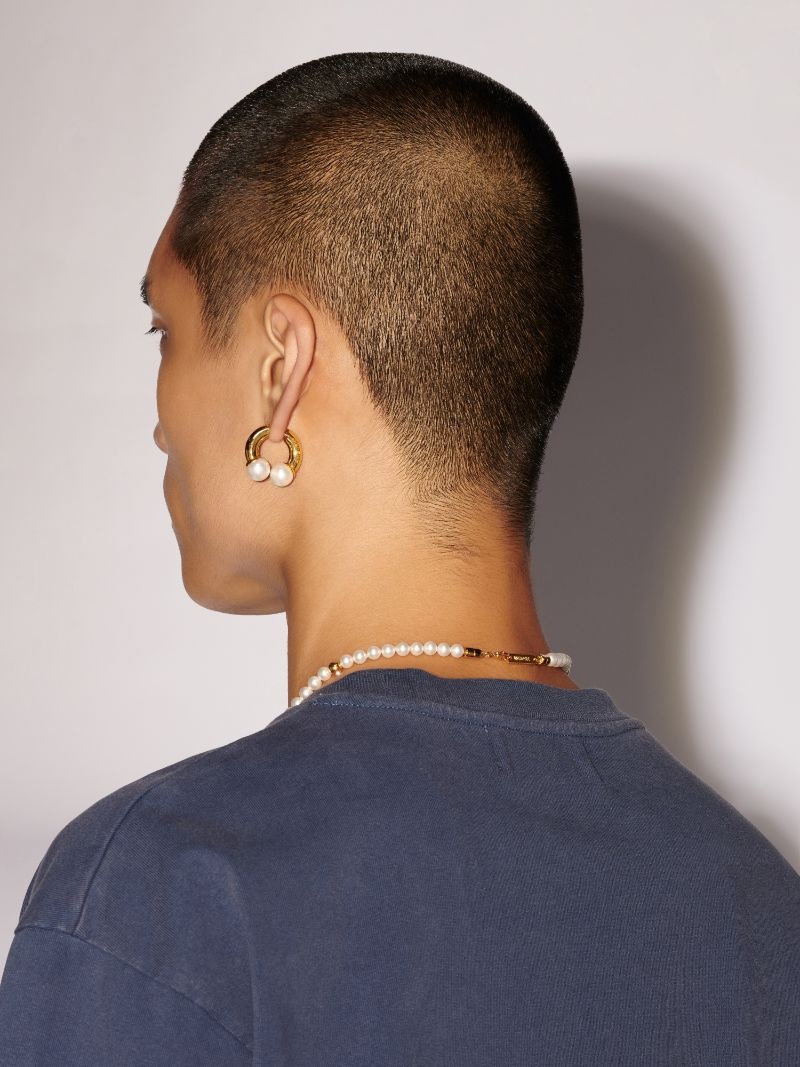 Pearl Barbell Earrings - 4