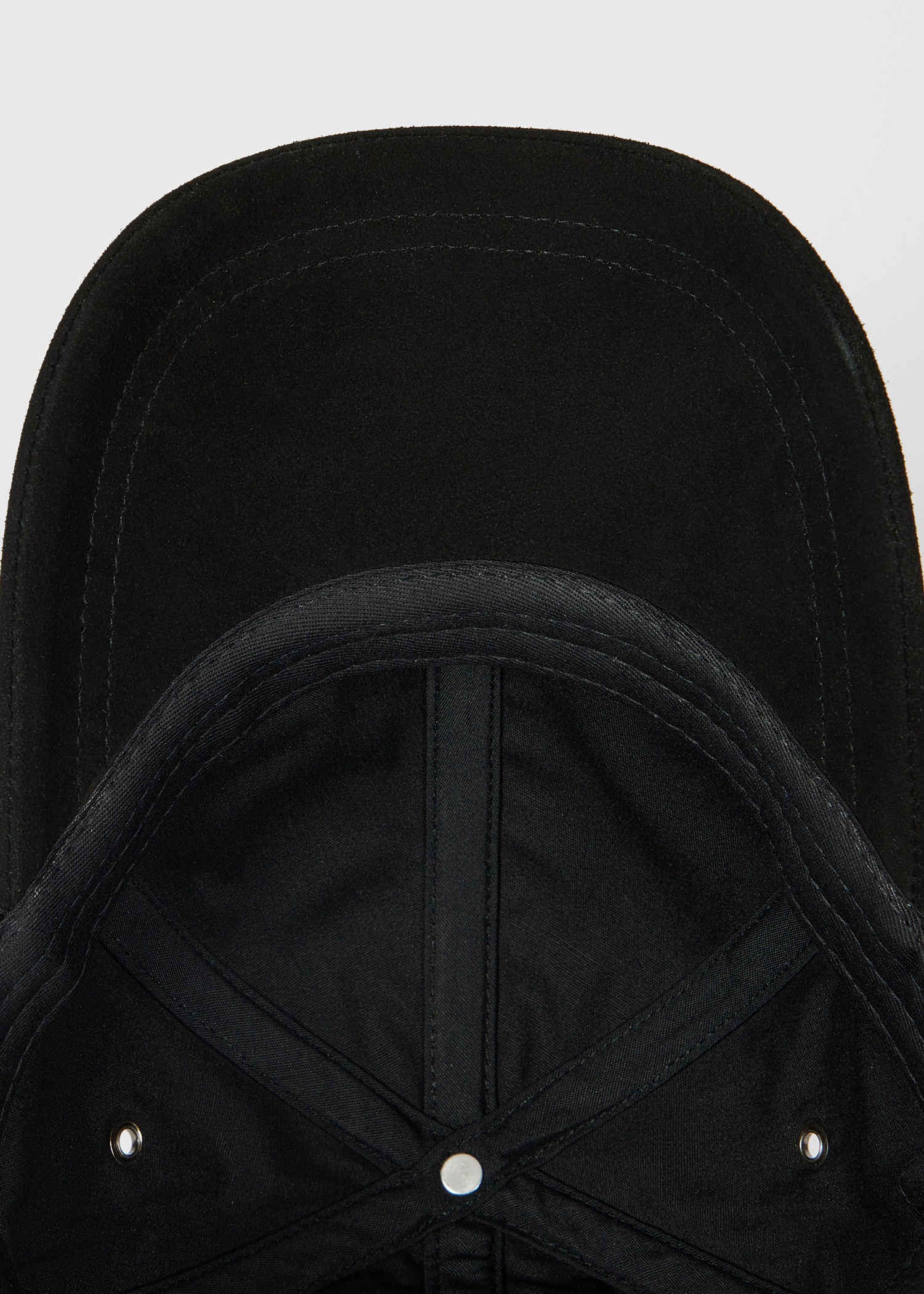 Black 'Signature Stripe' Trim Suede Baseball Cap - 4