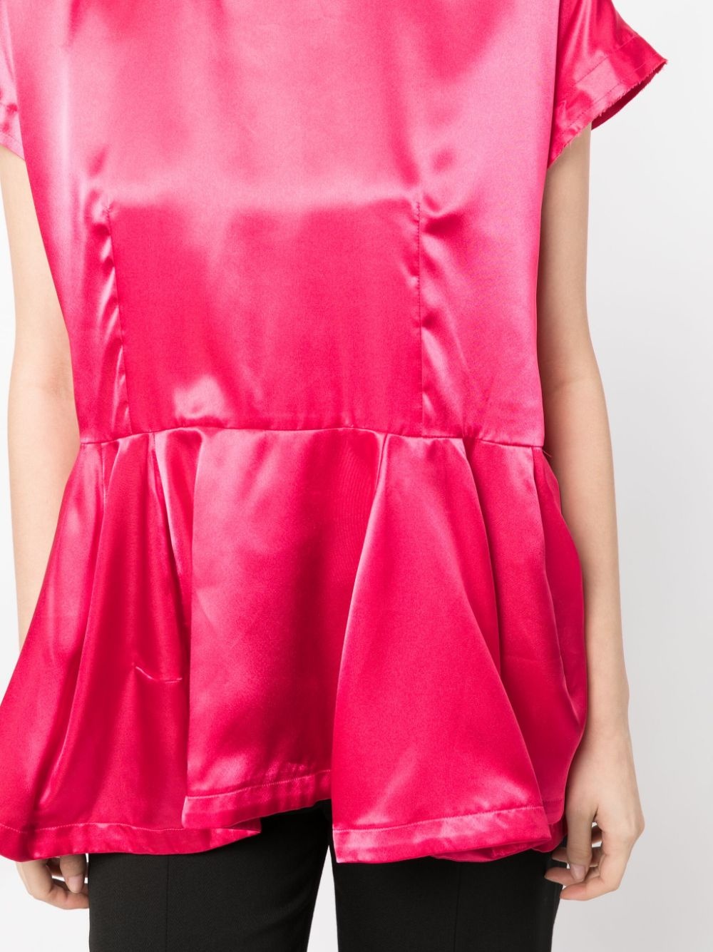 ruffle-hem satin blouse - 5