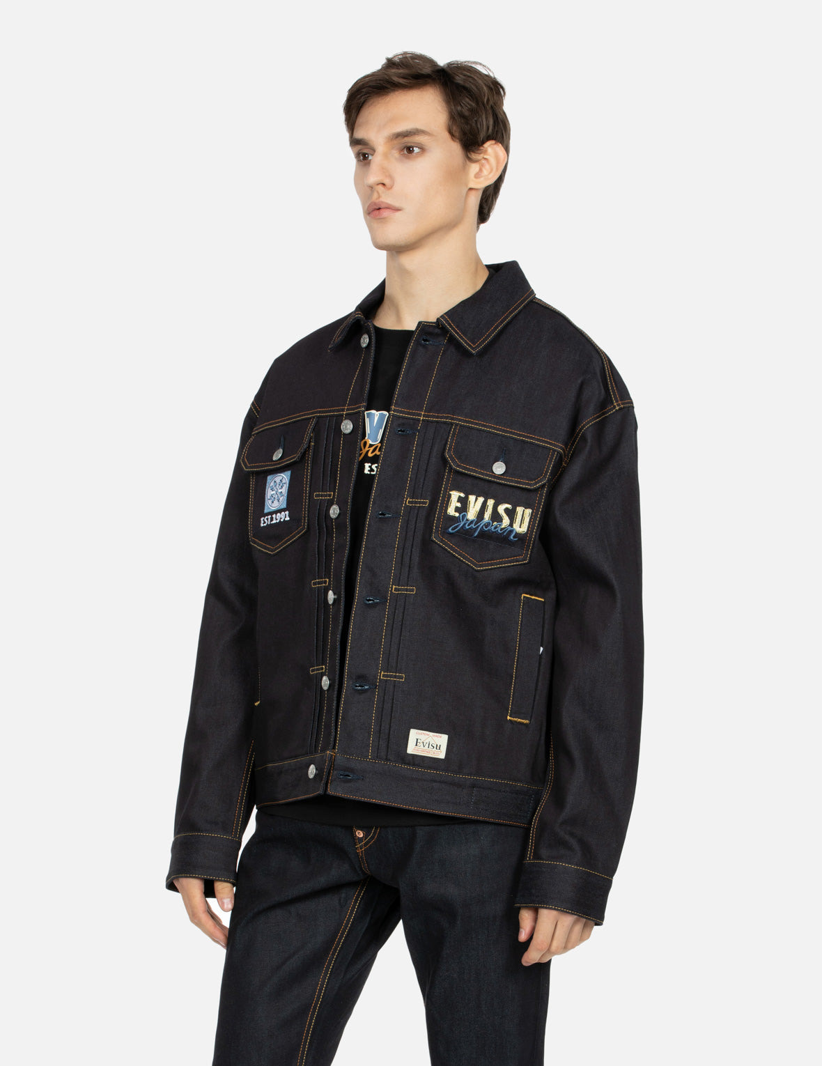 KUMADORI DARUMA DAICOCK PRINT AND EMBROIDERY LOOSE FIT DENIM JACKET - 8
