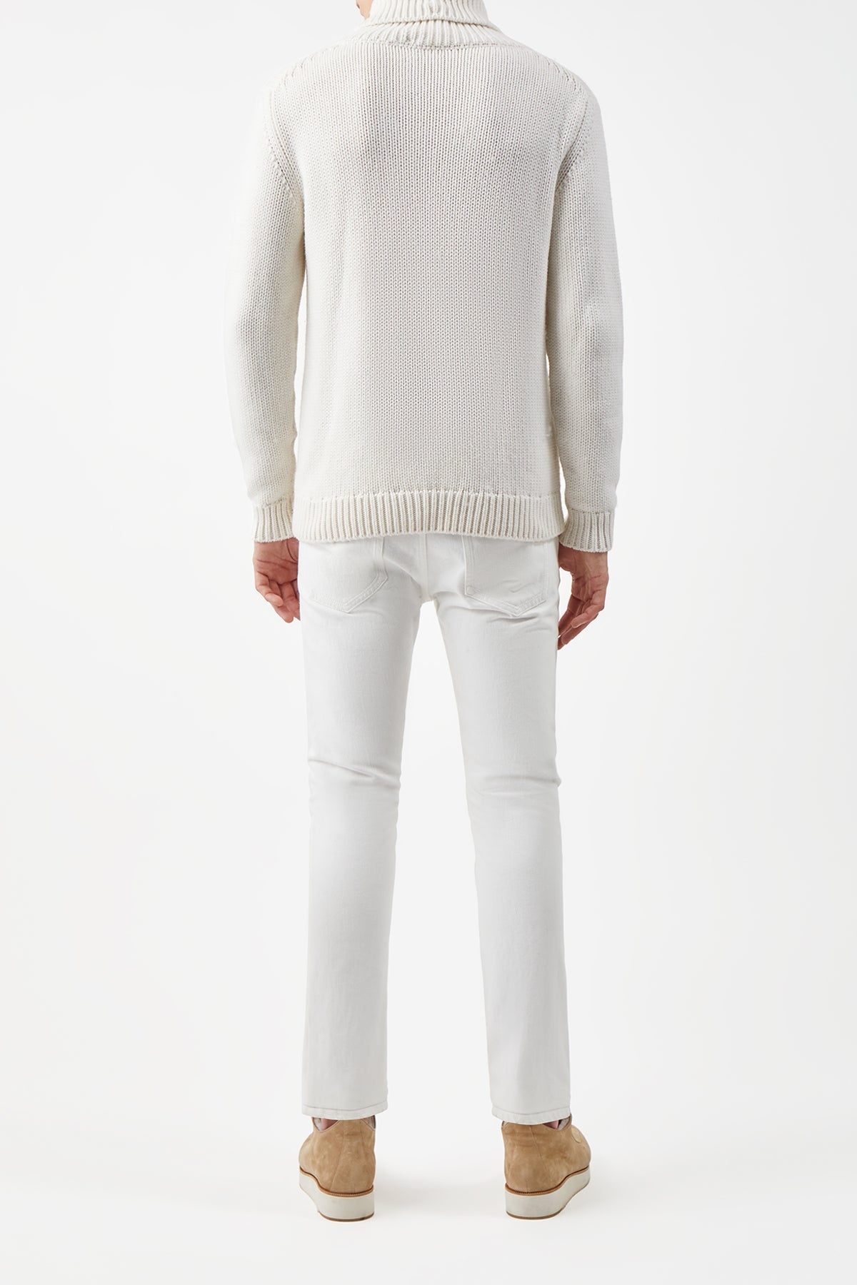 Sal Knit Sweater in Ivory Cashmere - 4