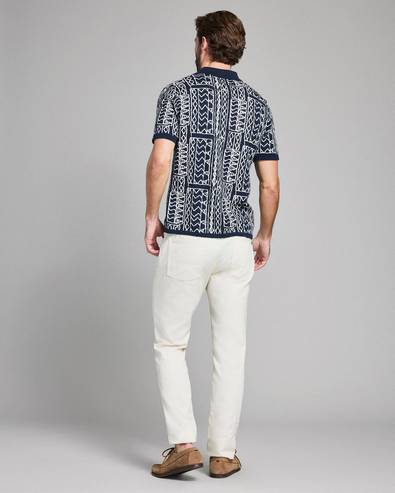 Geo Stitch Sweater Polo 3