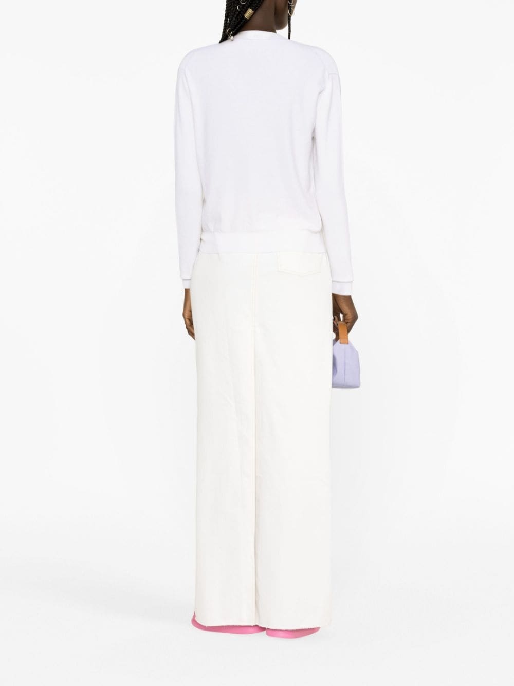logo-print exposed-seam jumper - 3
