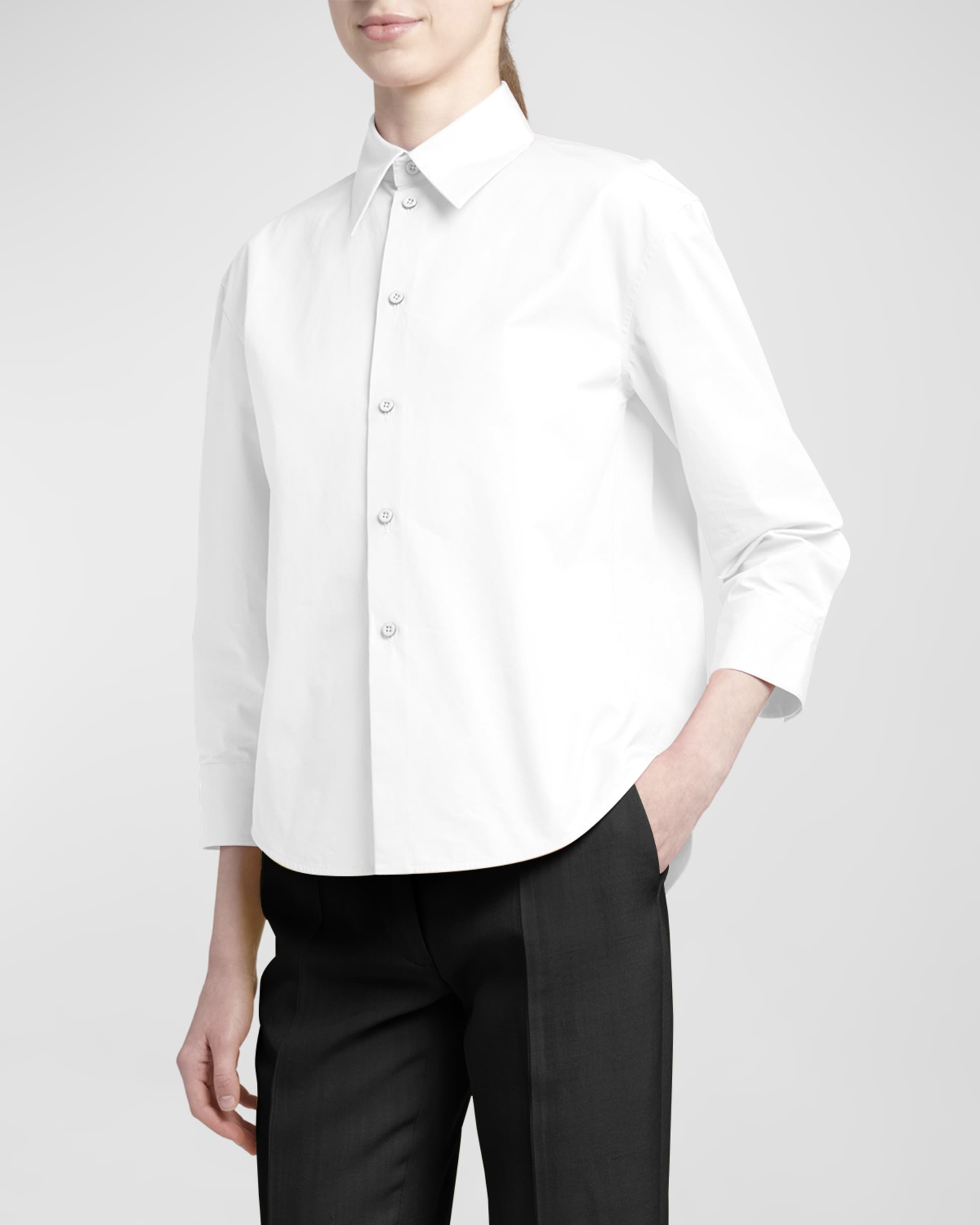 Long-Sleeve Button-Front Shirt - 2