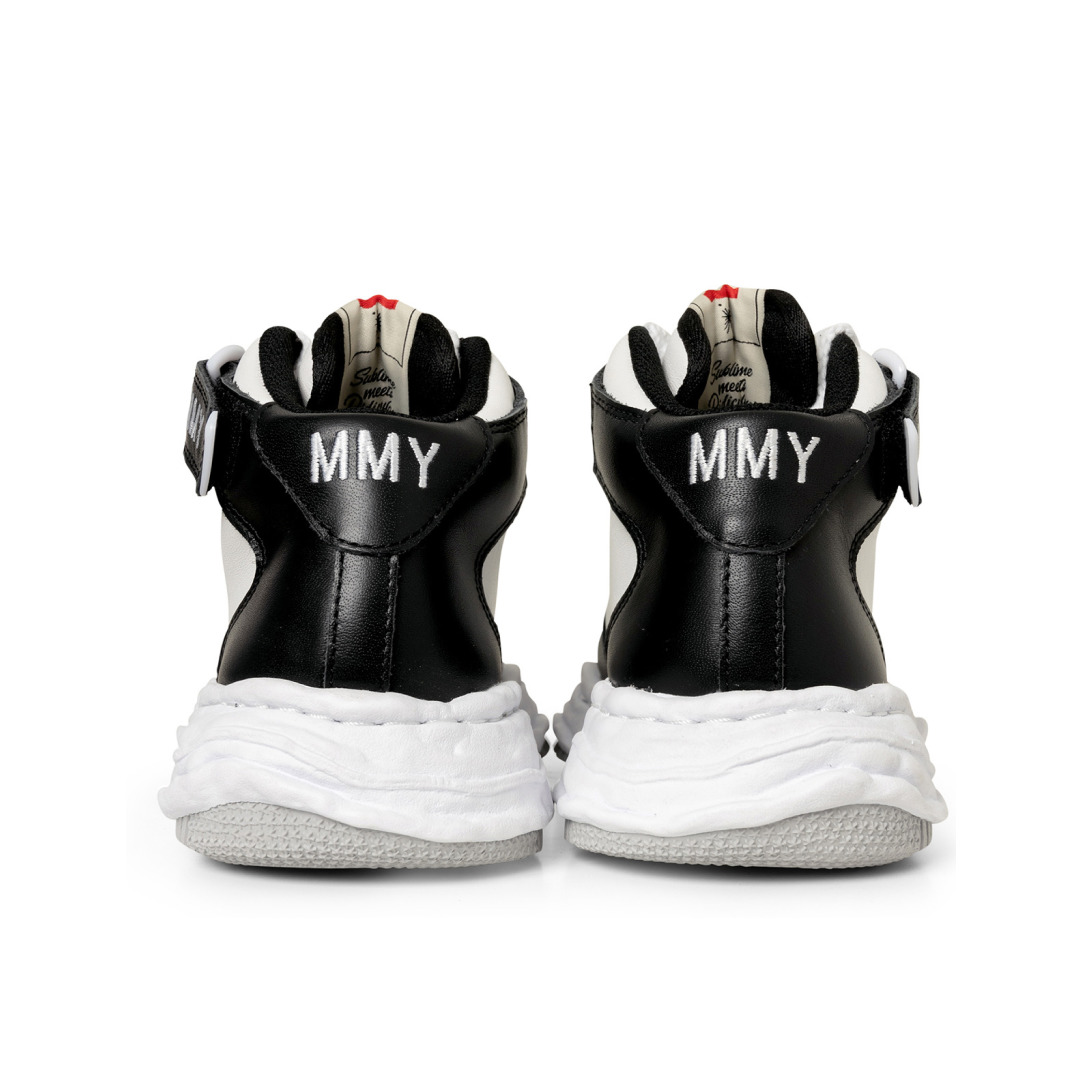Maison MIHARA YASUHIRO WAYNE OG Sole Leather High-top Sneaker 'Black White' A08FW705-BLKWHT - 3