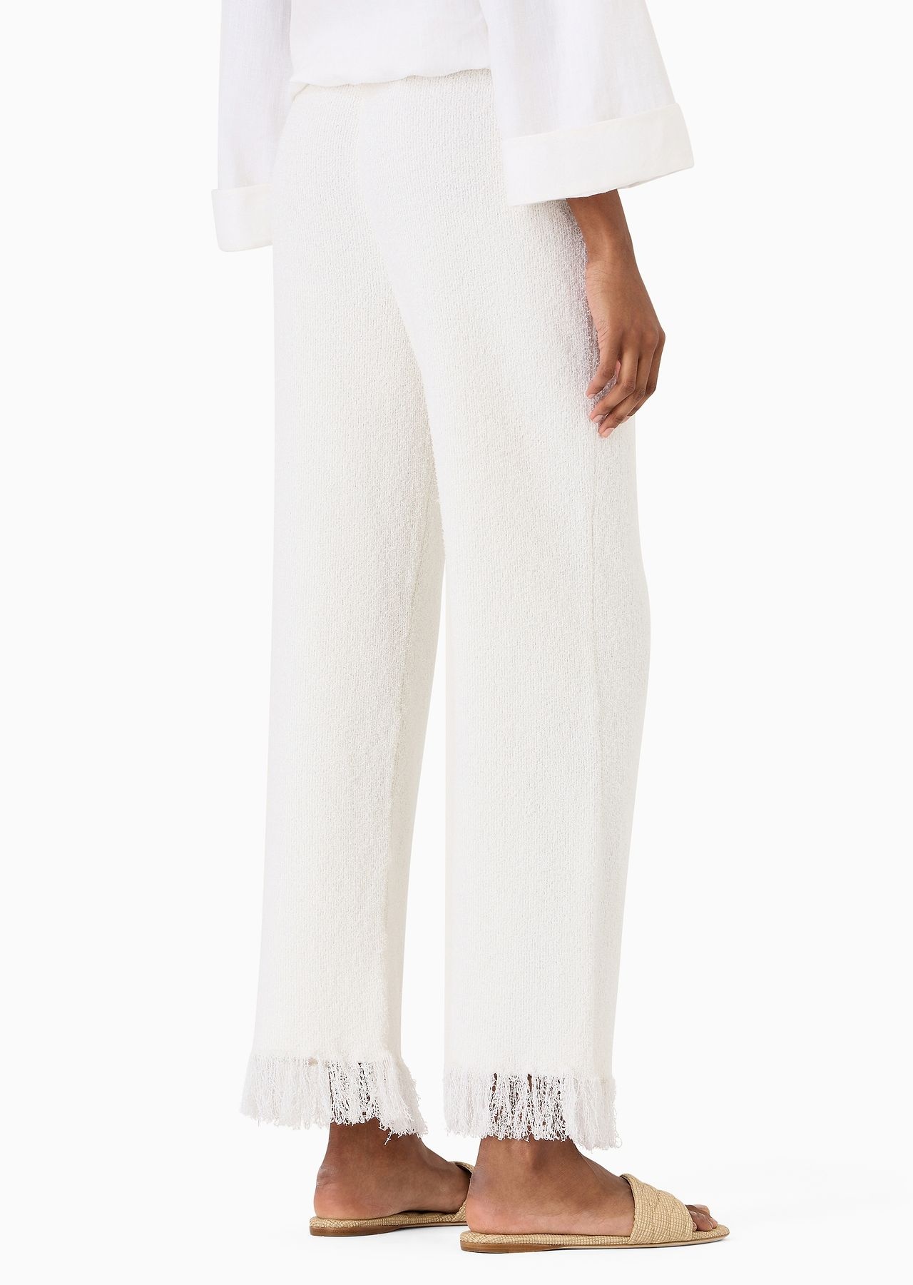 Ribbed viscose-blend trousers - 3