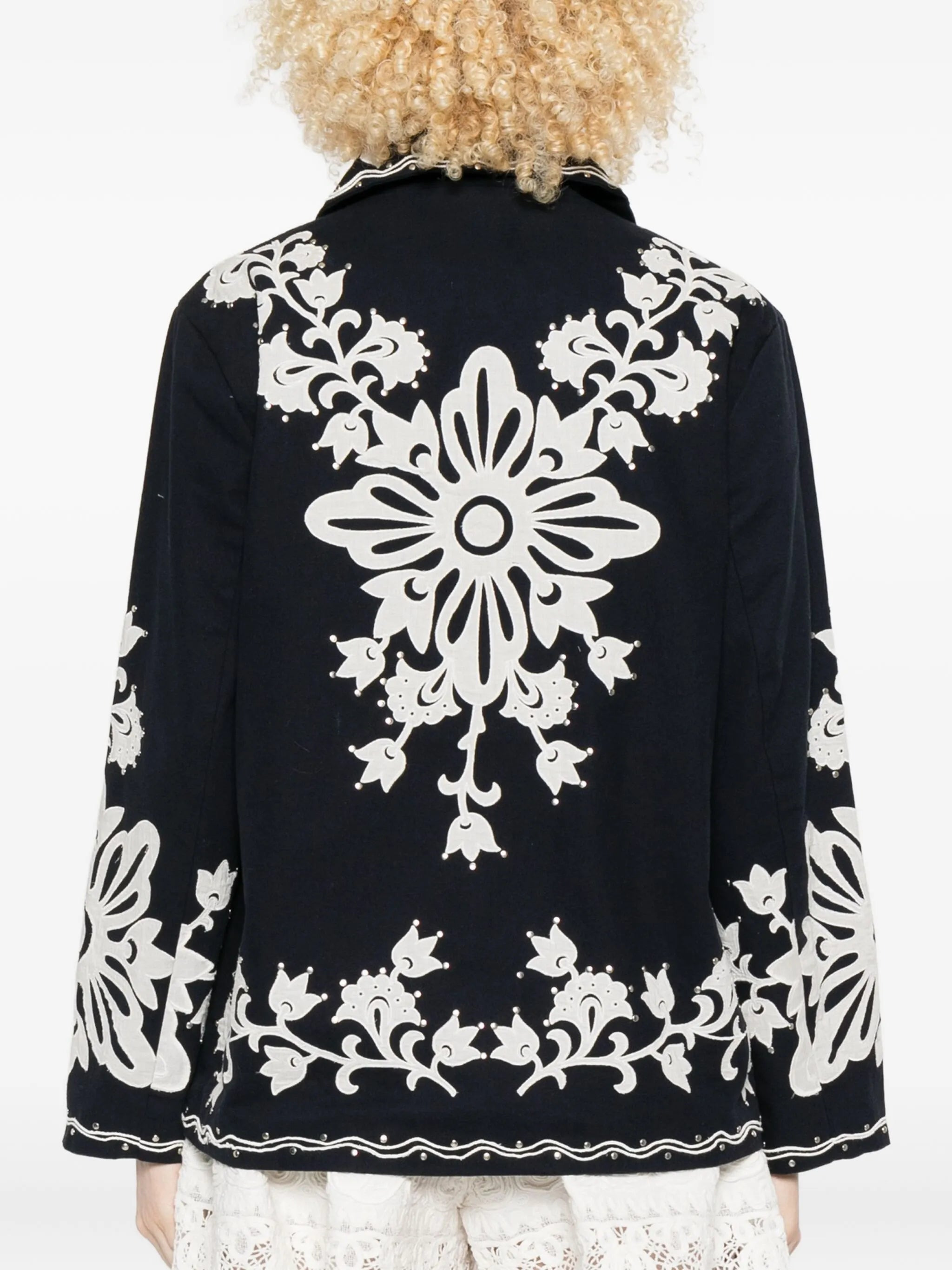 Sea Floral-embroidered Buttoned Jacket - 2
