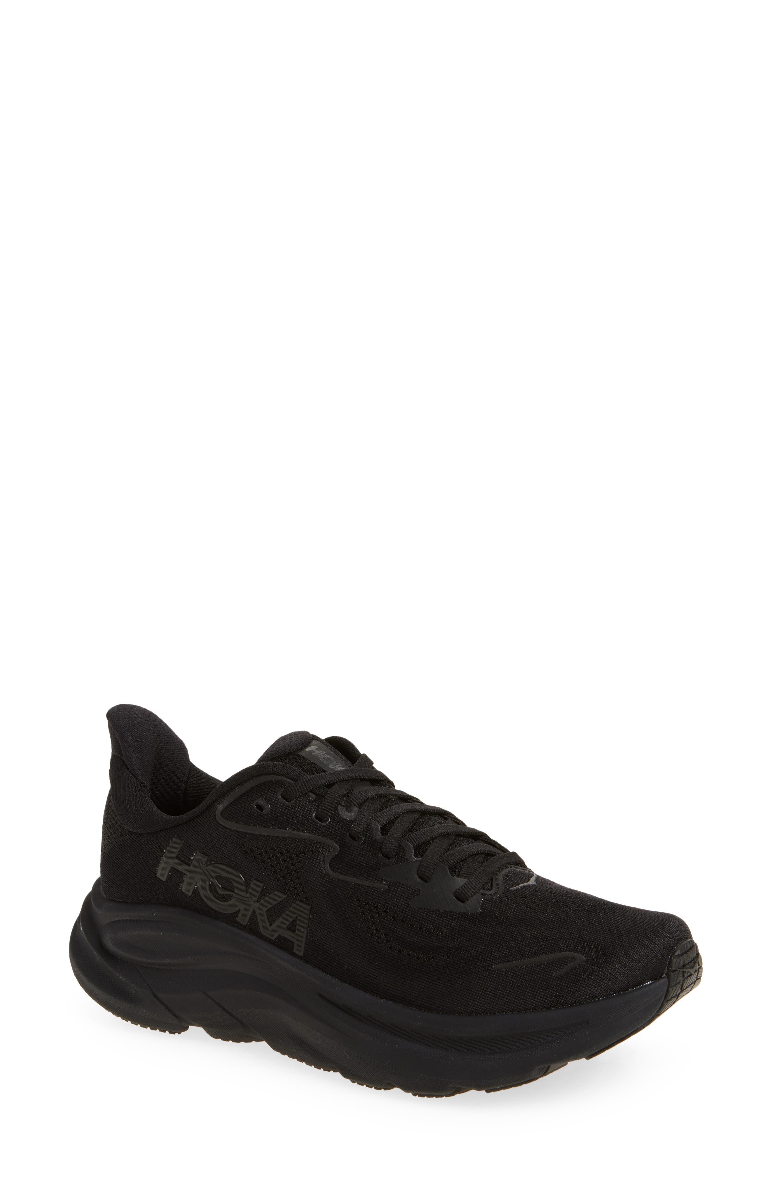 HOKA Clifton 10 Running Shoe in Black /Black at Nordstrom - 1