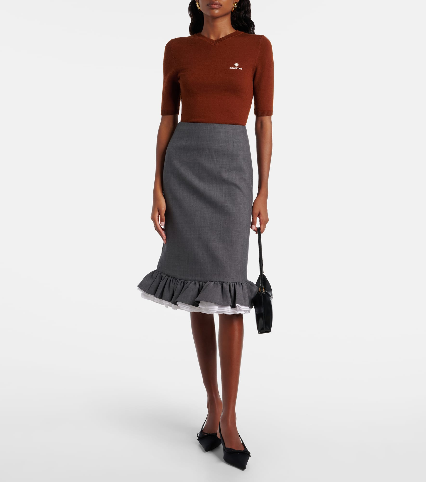 Ruffled midi skirt - 2