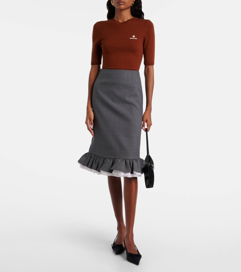 SHUSHU/TONG Ruffled midi skirt outlook