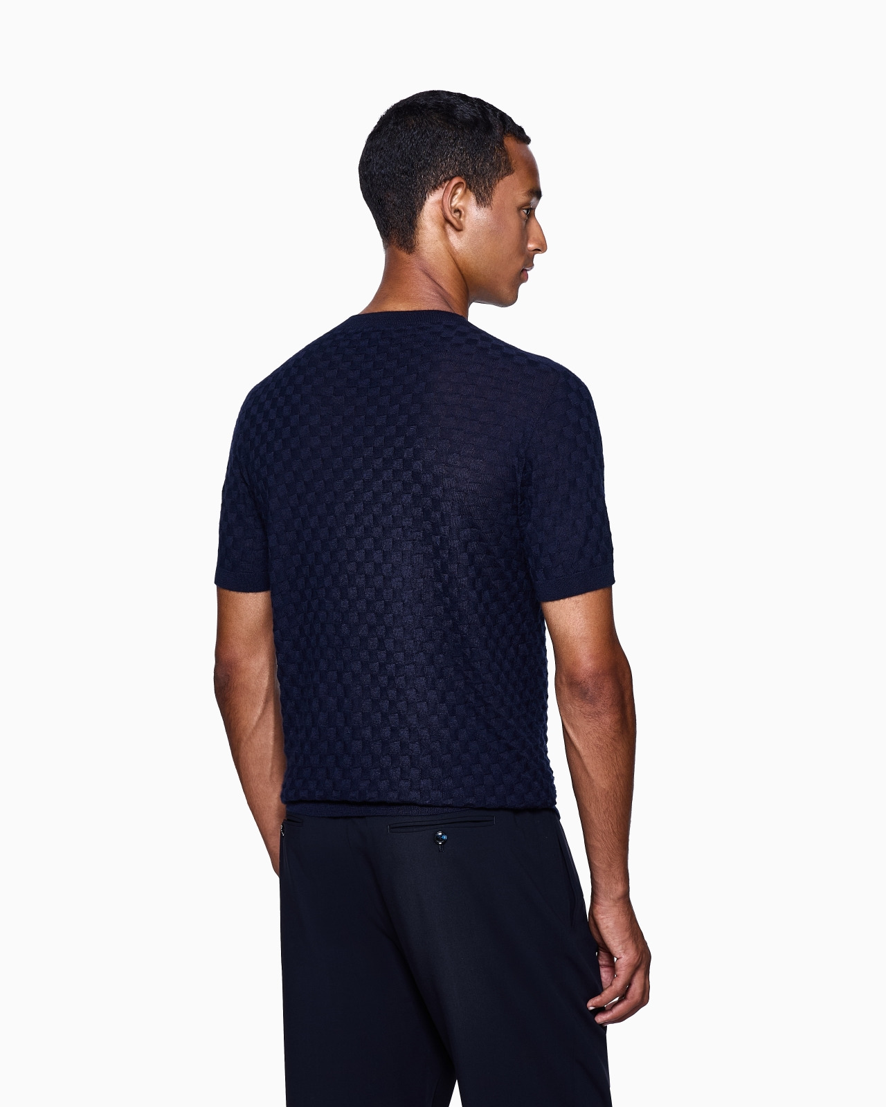 SHORT-SLEEVED CREW-NECK JUMPER IN CASHMERE AND SILK - 3